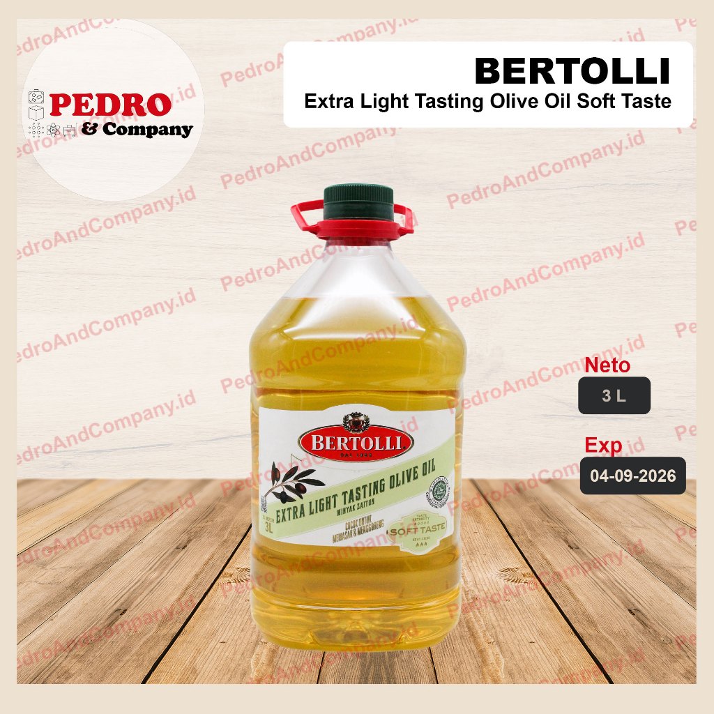 

bertolli extra light olive oil 3 liter - minyak zaitun 3L