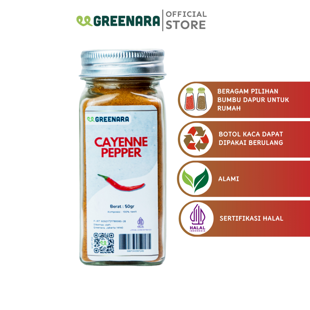 

Greenara - Cabe Rawit Bubuk 50gr / Cayenne Pepper