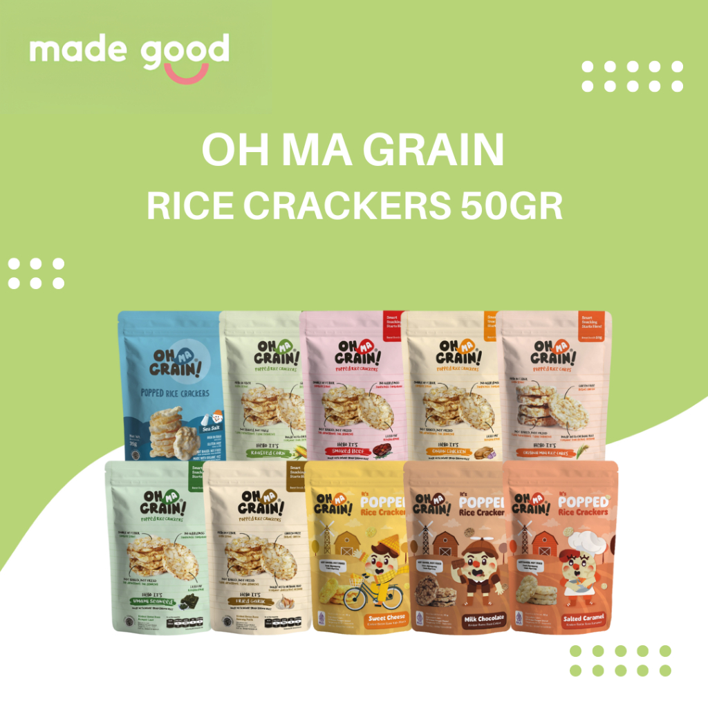 

Oh Ma Grain! Rice Crackers 50gr - Snack Beras Sehat Halal Organik Roasted Corn