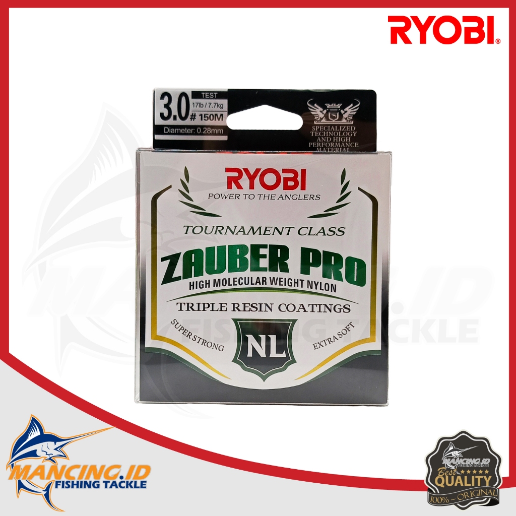 Ryobi Fishing Line Zauber Pro 150M Super Strong Extra Soft Senar Pancing Nylon
