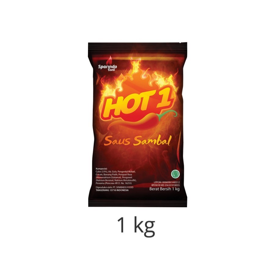 

Saus Sambal Hot1 1kg/Saus Sambal Reffil Bantal | Hot1 Sachet