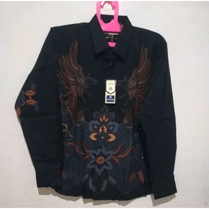 Kemeja batik pria lengan panjang premium merk FIRENZE XL