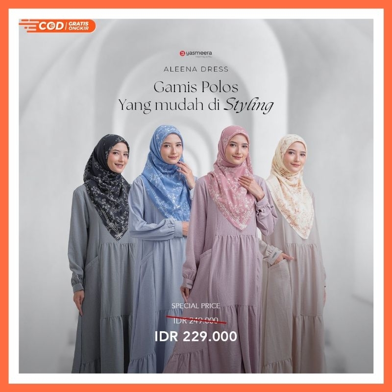 Gamis Muslimah Terbaru Jumbo Denim Look Airflow Two Tone Gamis Aleena by Yasmeera