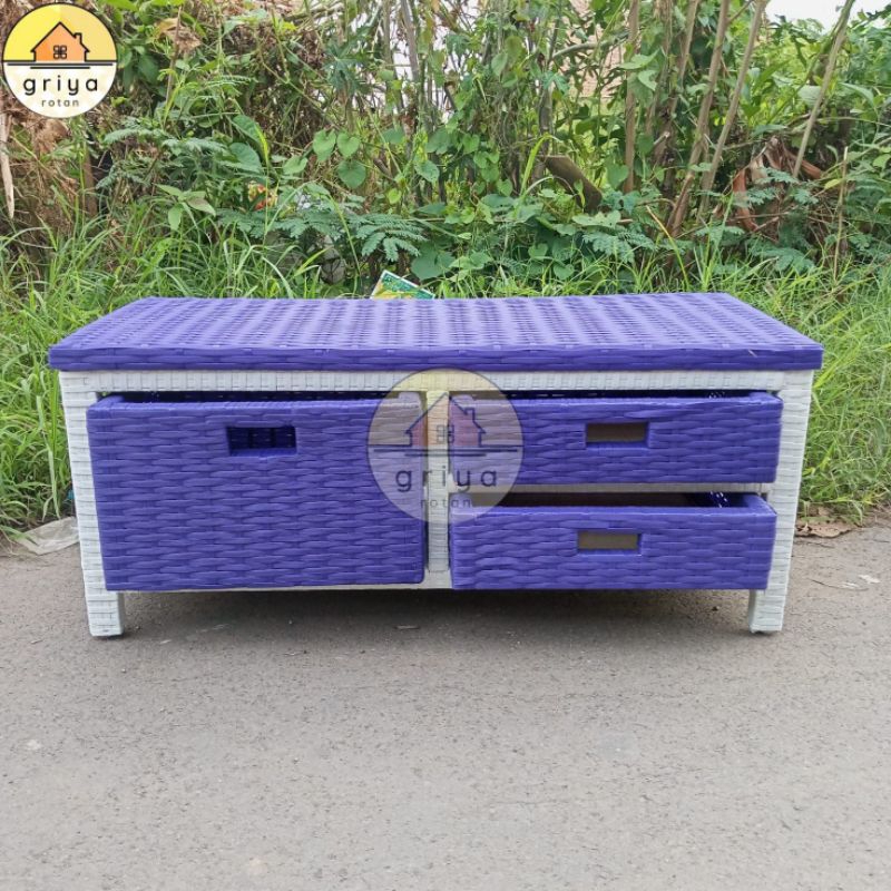 Meja Tv Rotan Sintetis Minimalis