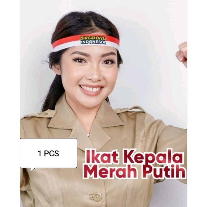 Pita ikat kepala merah putih dirgahayu indonesia