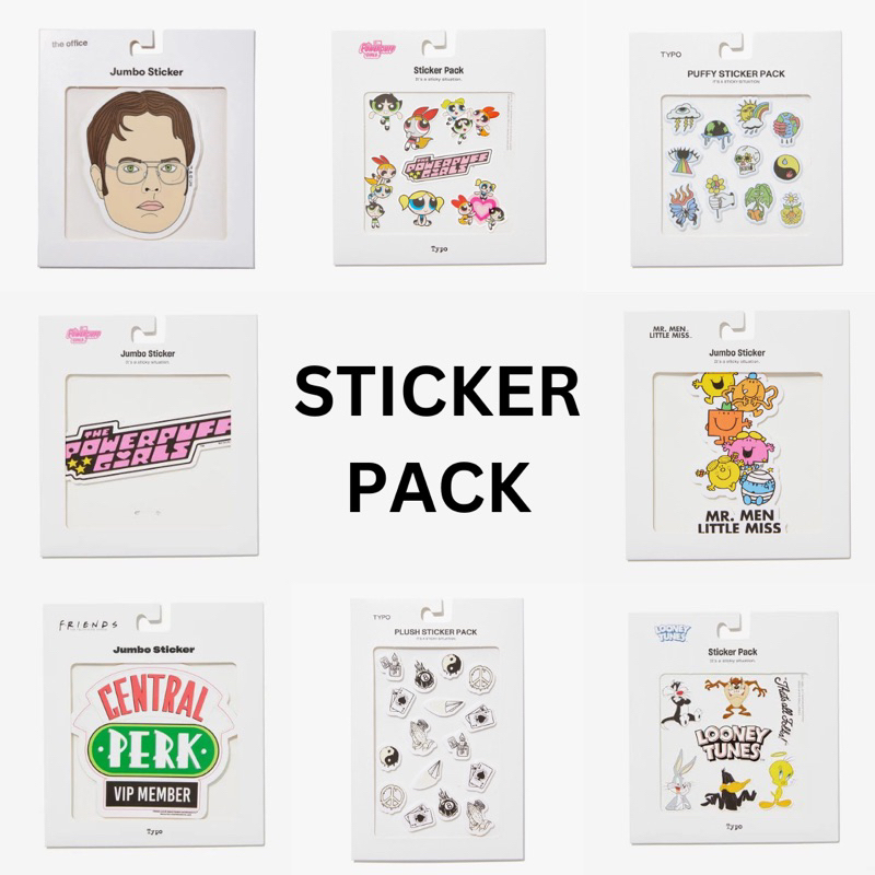 

TYPO ORIGINAL Sticker Pack Powerpuff Girls Friends Office Looney Tunes