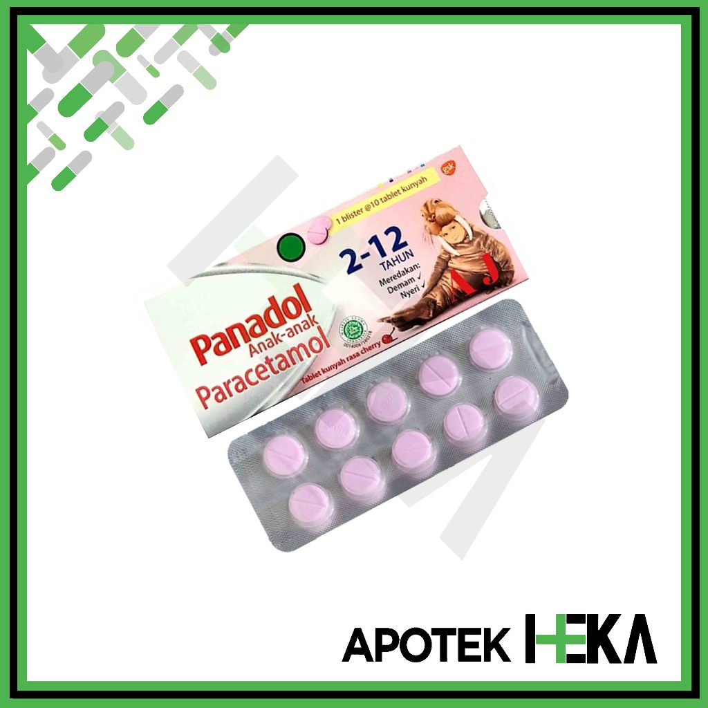Panadol Chewable Anak-Anak Strip isi 10 - Tablet Kunyah Paracetamol [Depok]