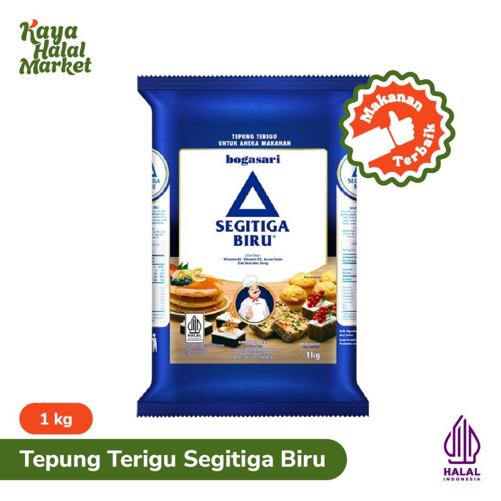 

Tepung Terigu Serbaguna Bogasari Segitiga Biru 1 kg Kaya Halal Market