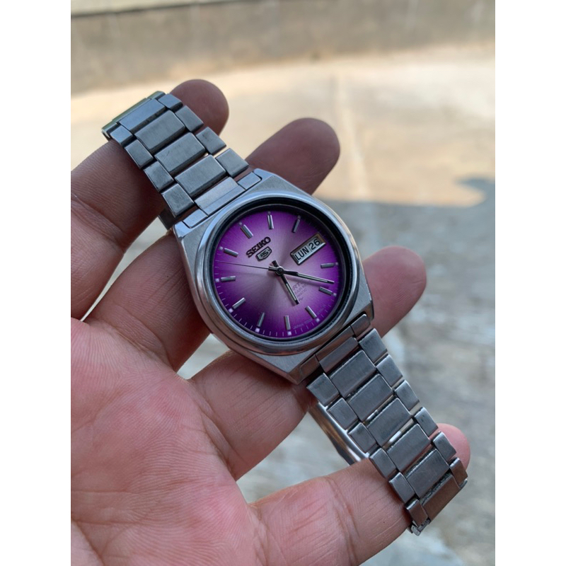 Plat dial jam tangan seiko 5 7009 7s26  7s36 ungu sunbrust