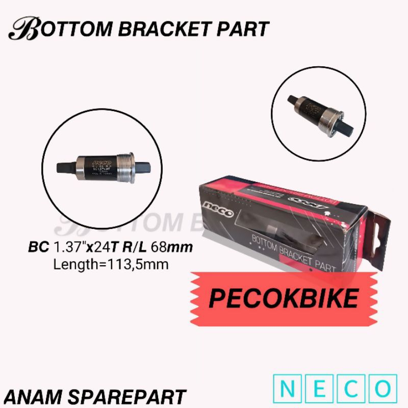 BOTOM BREAKET BB AXLE KOTAK BEARING SEPEDA 113, 5mm