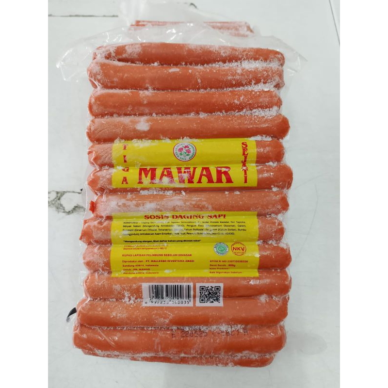 

Sosis Sapi Merah Mawar 800gr isi 33bj