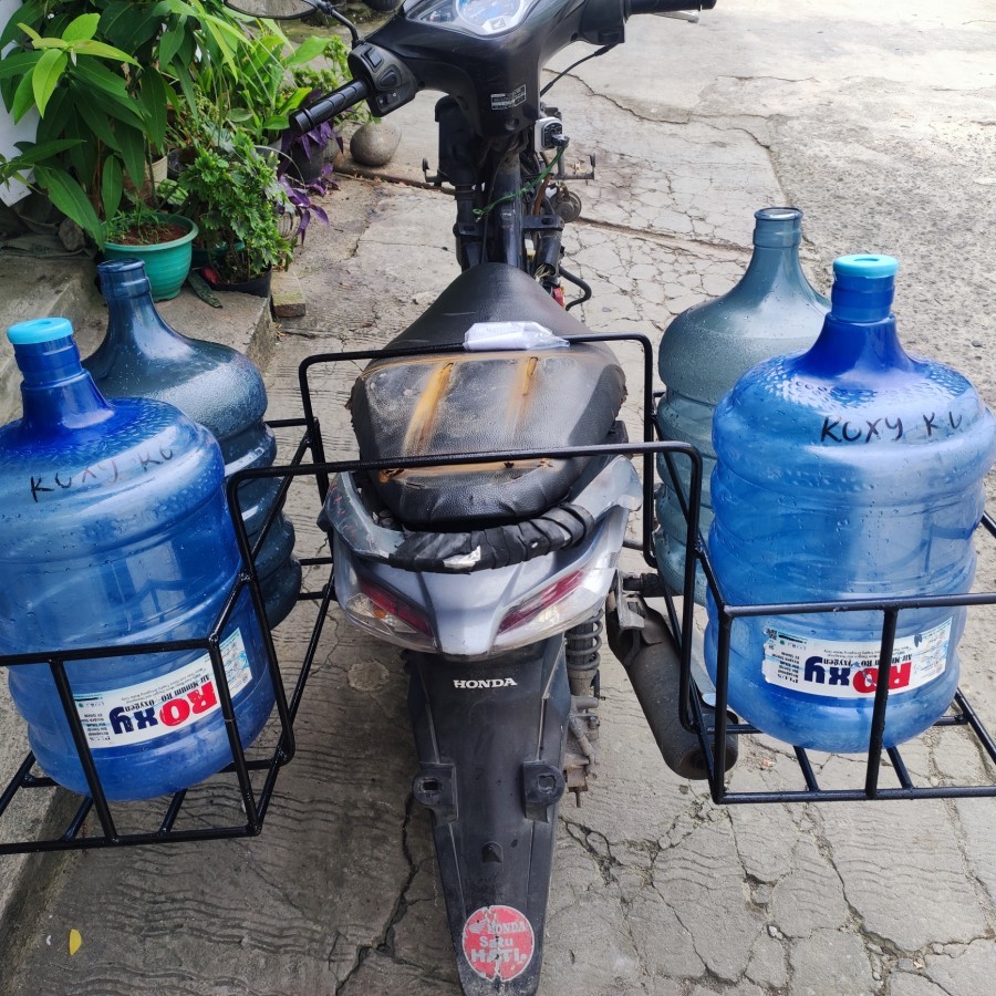 keranjang besi motor galon gas dus isi 4galon