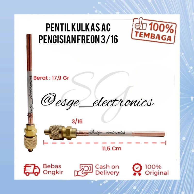PENTIL PENGISIAN FREON KULKAS 3/16 PENTIL KULKAS FREON FILTER TUBE PENTIL FREEZER SHOWCASE AC