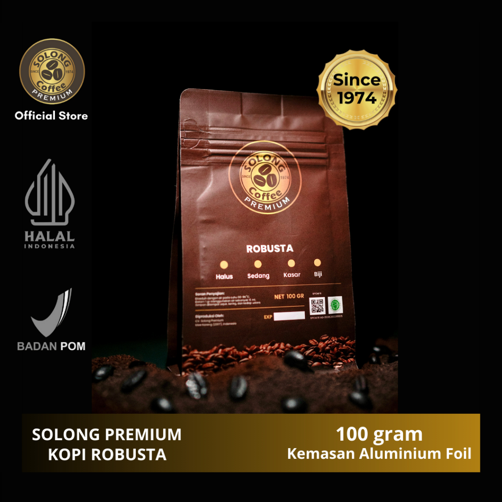 

SOLONG PREMIUM Kopi Robusta Aceh 100 Gram - Kemasan Aluminium Foil