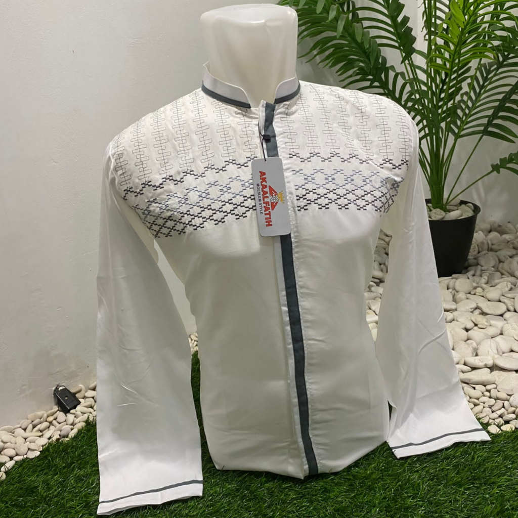 favorit baju koko pria dewasa baju koko aplikasi lengan panjang bordir katun adem