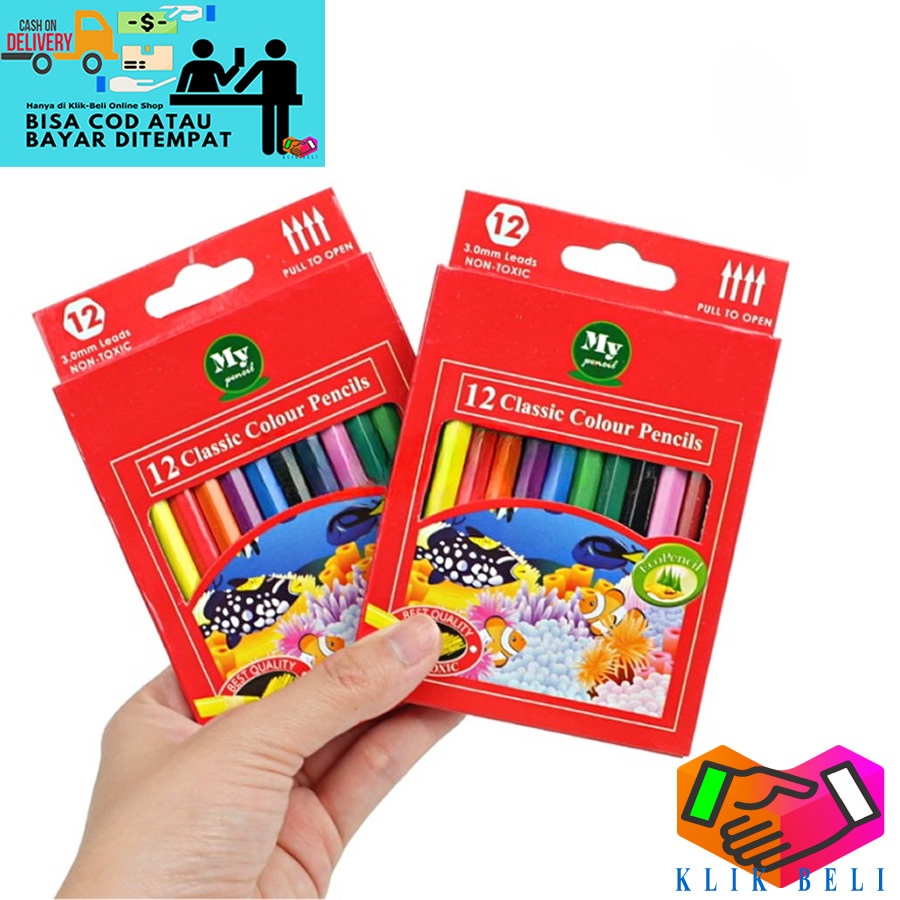 

Pensil 12 Warna Pendek MY PENCIL 12 Classic Color Pencil Coloring Set Anak Anak