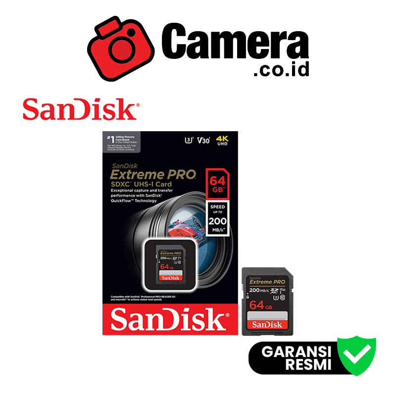 SanDisk Extreme Pro SDXC UHS-I V30 64GB 200mbps