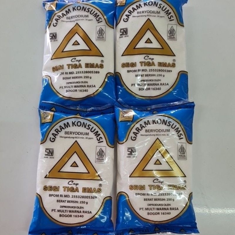 

Garam Konsumsi Beryodium Cap Segi Tiga Emas 250gram