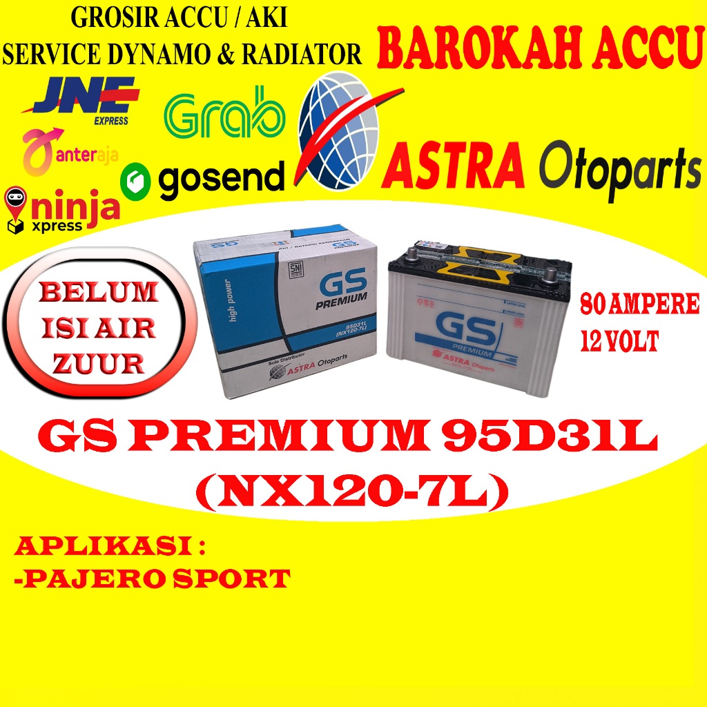 AKI GS PREMIUM 95D31L / NX120-7L , 80 AMPERE ASTRA OTOPARTS