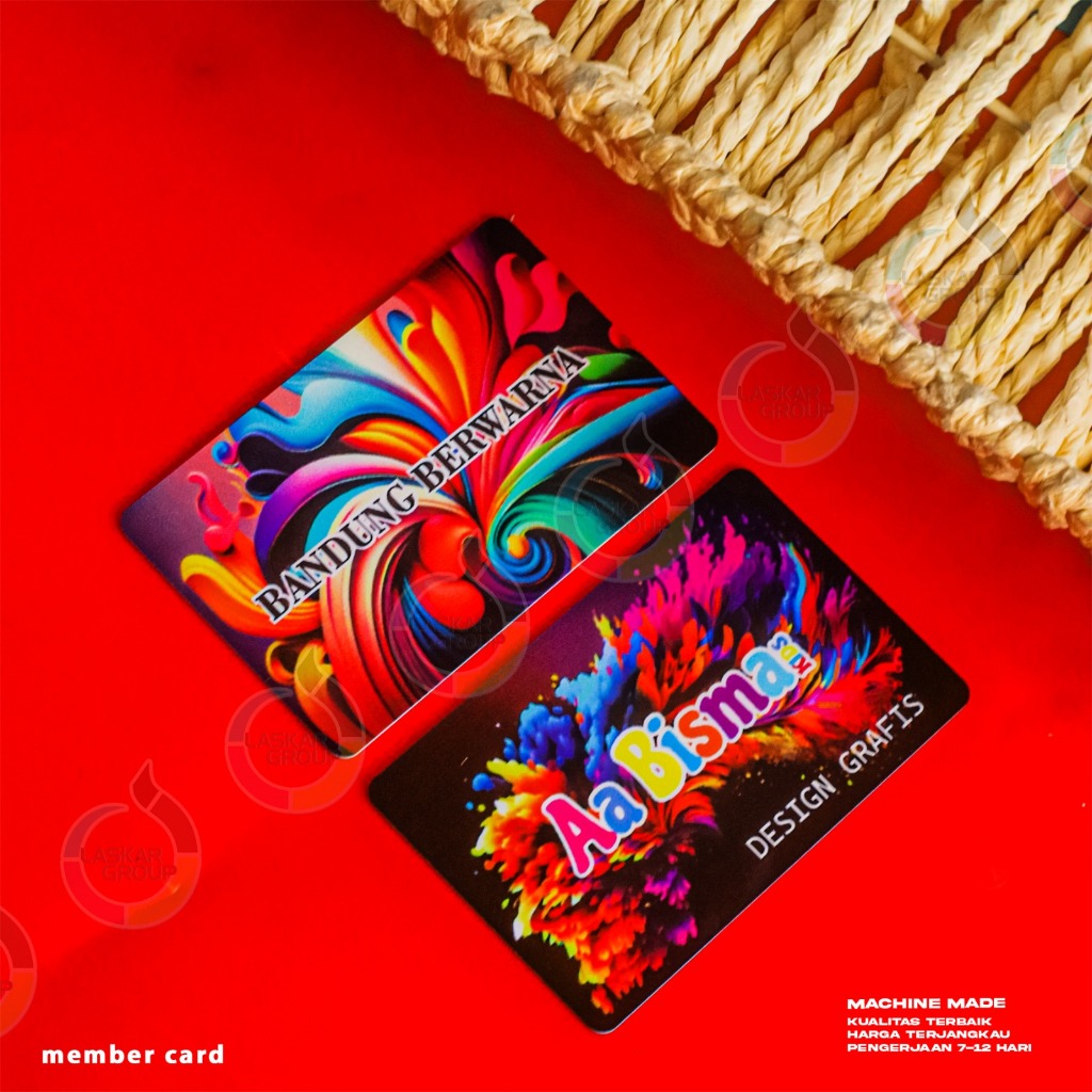 

custom 5 pcs CARD member /id card PVC MURAH custom 2 sisi ukuran 5x9