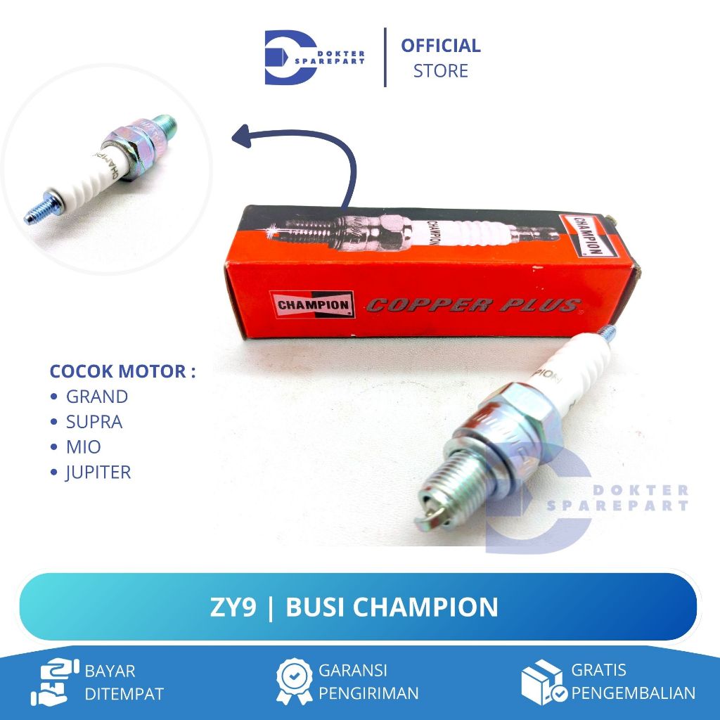 Z9Y 1PCS BUSI CHAMPION GRAND / SUPRA / MIO / JUPITER MOTOR BEBEK MATIC