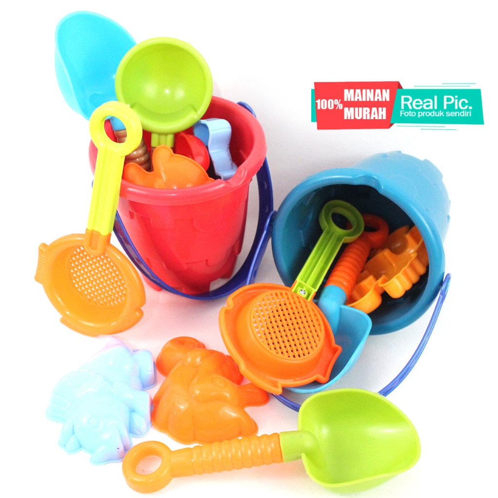 GROSIR MAINAN SET EMBER CETAKAN ISTANA PASIR KECIL OCT7600 SET PENCETAK PASIR 3 SEKOP