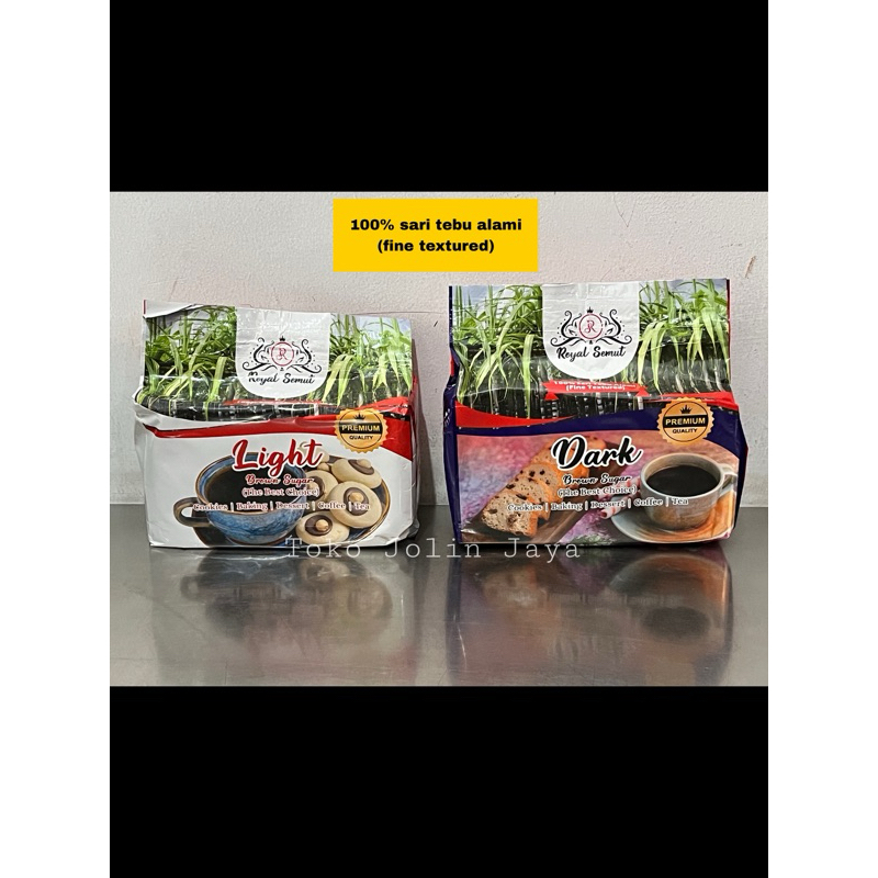 

Kemasan 1kg gula Royal Semut brown sugar (light/dark)