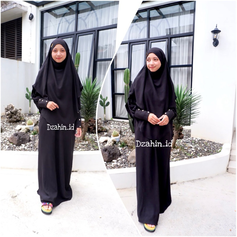 Dzahin_id - Gamis Bella Abaya Betwing Premium Set Hijab Syar'i French Khimar