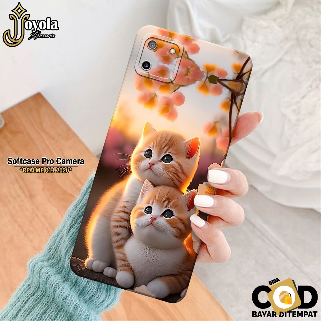 Softcase Hp REALME C11 2020 Terbaru JOYOLA Fashion Case Kucing Case REALME C11 2020 Silikon Tpu Pro 