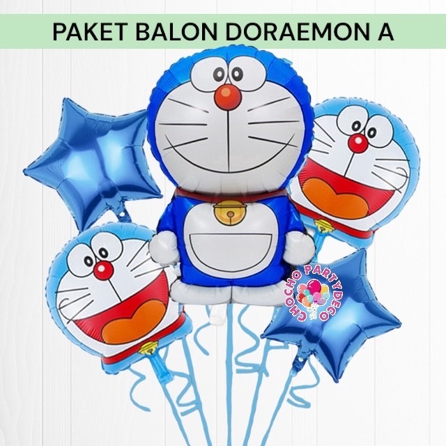 Paket Balon DORAEMON A / Dekorasi Ulang Tahun Doraemon Doremi Nobita