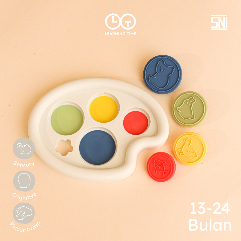 Learning Time Paint Palette Puzzle - Mainan Motorik Halus Edukasi Anak 1 Sd 2 Tahun Mainan Montessor