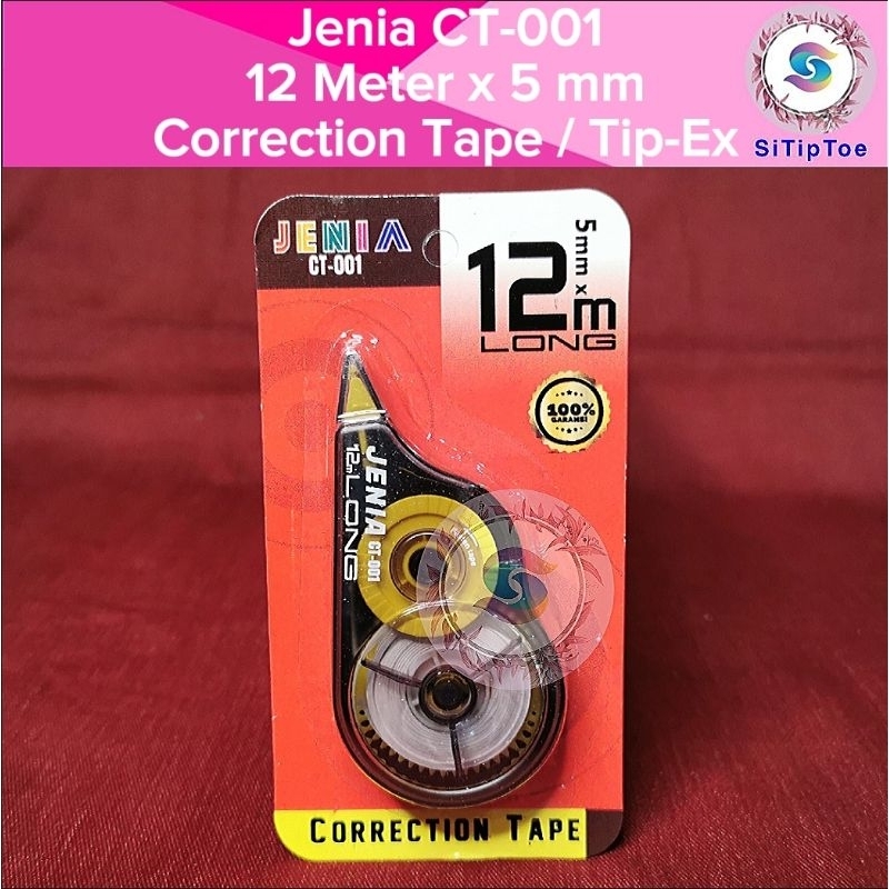 

Jenia CT-001 Correction Tape 12M x 5mm Tip-Ex Kertas Tip-Ex Roll Murah Grosir