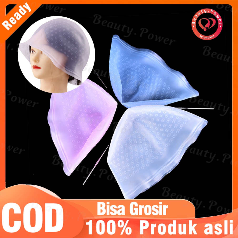 topi semir rambut karet /silicon highlight cat rambut magic cap topi semir semir rambut topi warna r