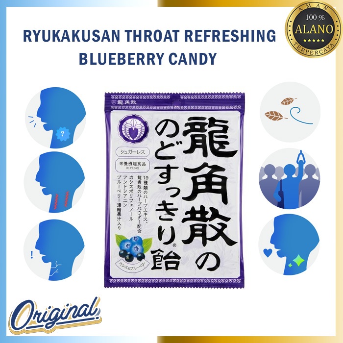 

Ryukakusan Throat Refreshing Blueberry Candy Original Japan - Permen Herbal