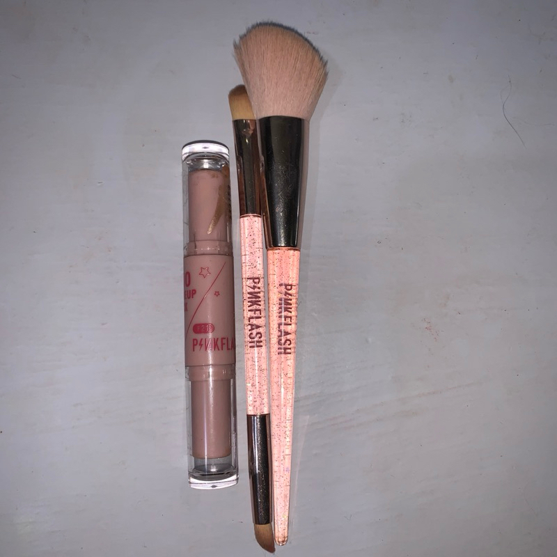 [PRELOVED] Contour Brush & Dual brush pinkflash, Contour Stick Pinkflash