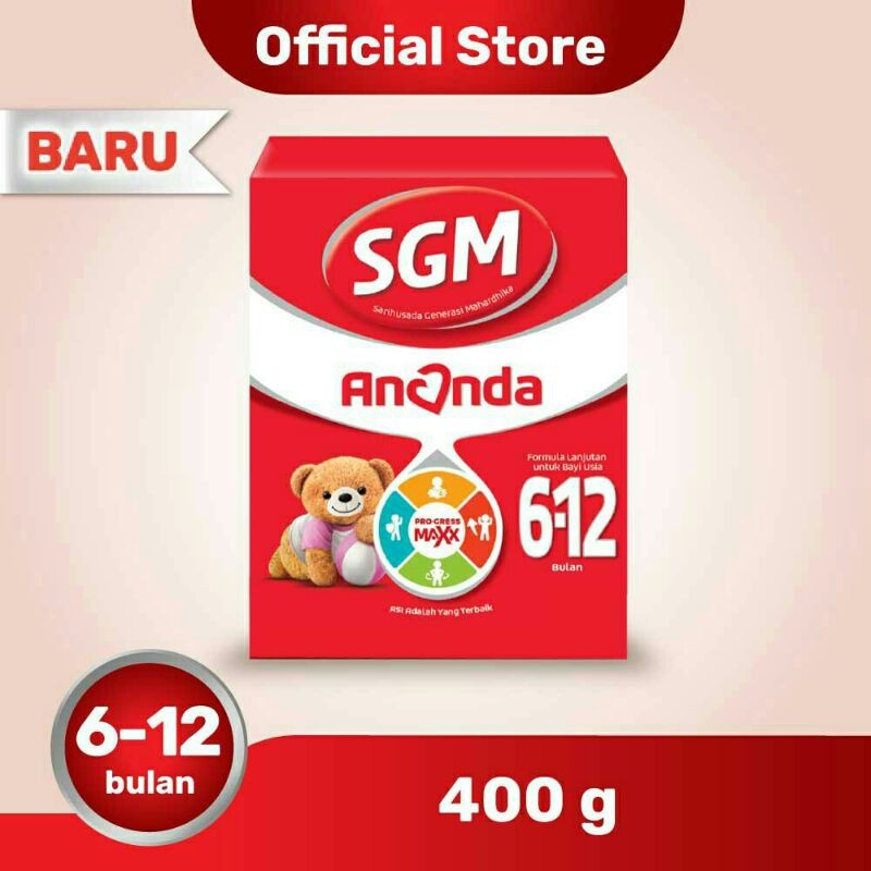 SGM Ananda Box 400 Gram - Tahap 0 Sampai 6 Bulan - Tahap 6 Sampai 12 Bulan - Susu Formula Bayi