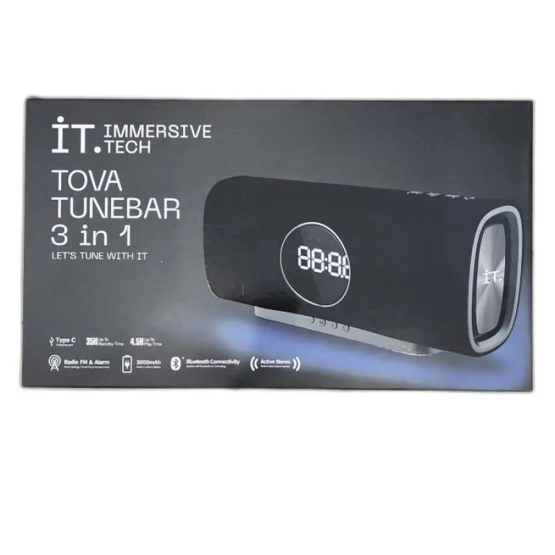 Wireless Bluetooth Speaker Original IT Tova Tunebar 3in1 Garansi Resmi TAM 3 in 1 Alarm LED Speker S