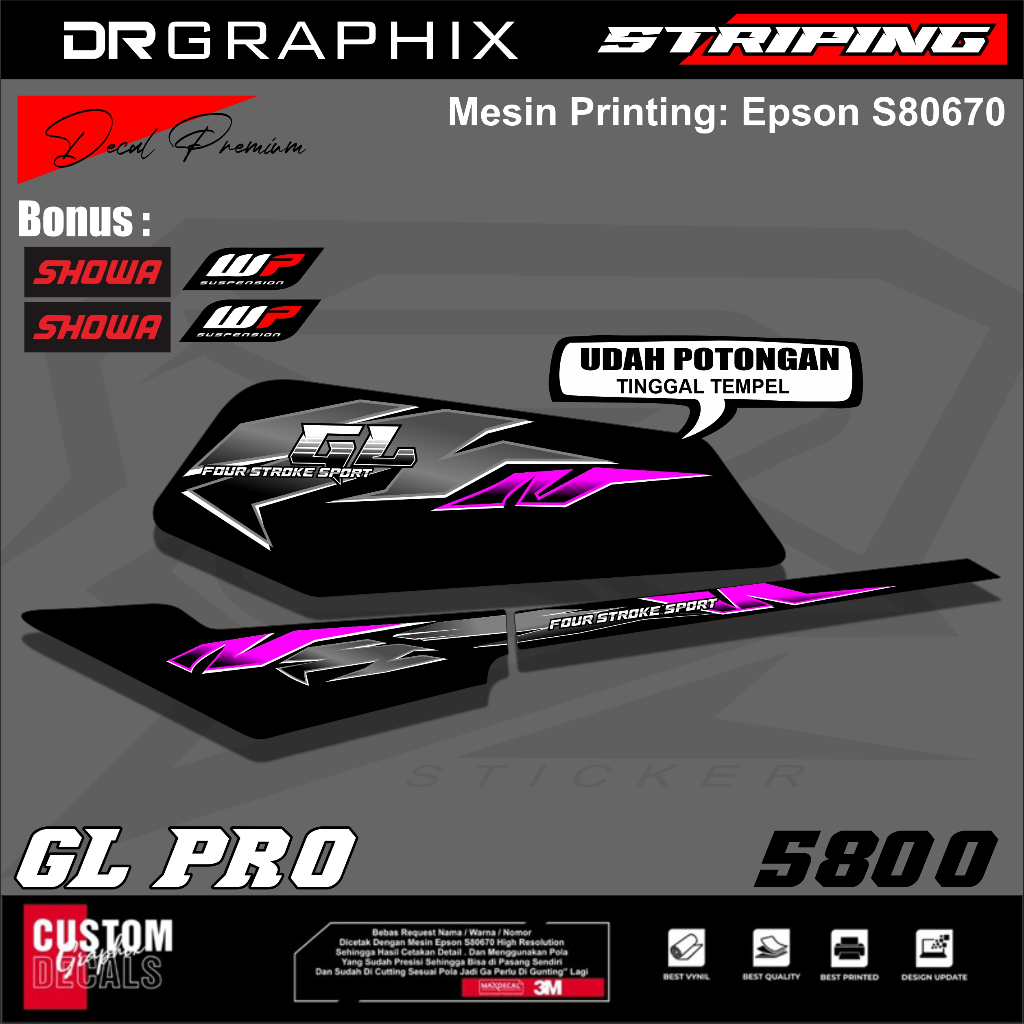 STRIPING STIKER GL NEOTECH / STRIPING GL MAX / STIKER MOTOR GL PRO