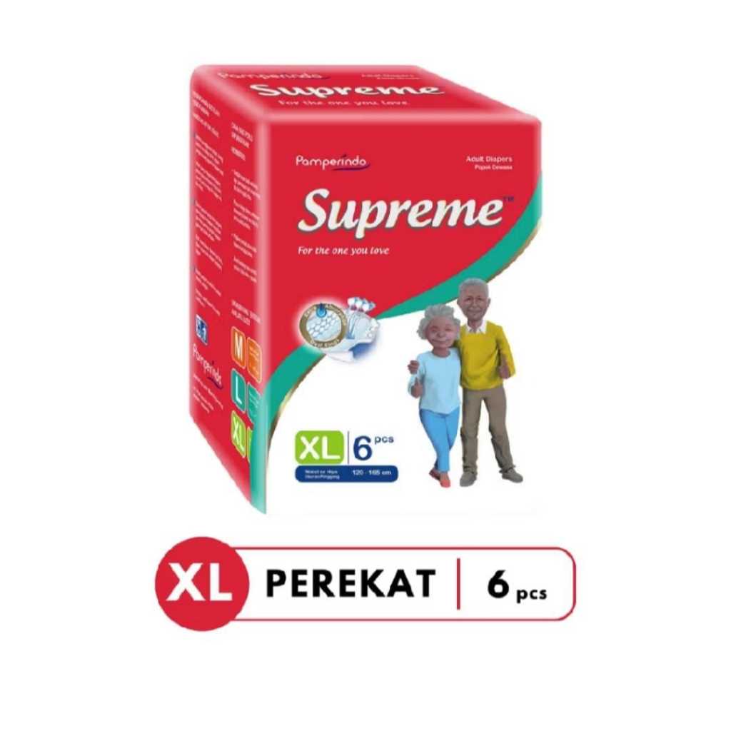 Supreme Diapers Ukuran XL | Popok Dewasa untuk lansia ukuran Xl isi 6 pcs