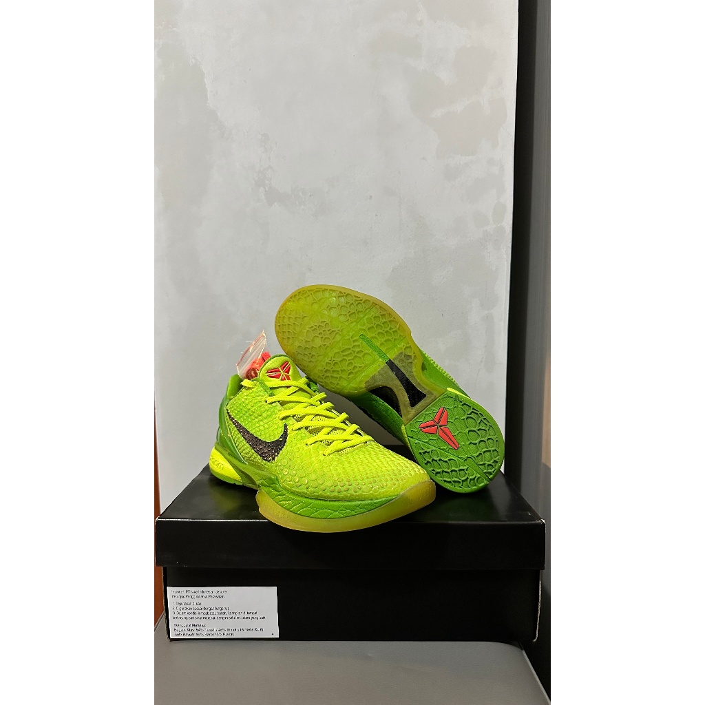 Nike Kobe 6 Protro Grinch 2020 43 / US 9.5 Original 100%