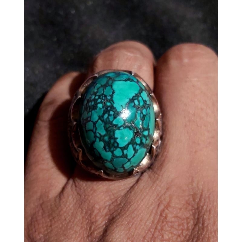 HQ NATURAL TURQUOISE - PIRUS HUBEI-XINJIANG-MULTI COLOR-BATU CINCIN-AKSESORIS-MIX TOSKA-HIJAU URAT E