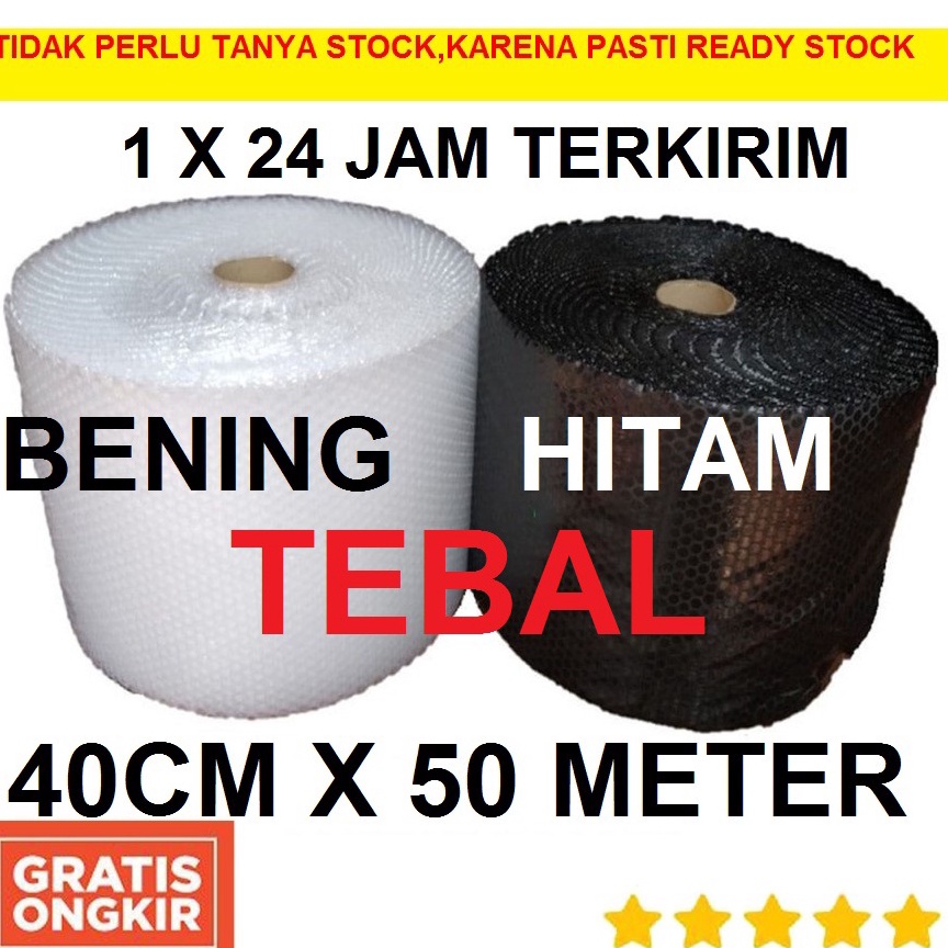 

Top Product BUBBLE WRAP 4CM X 5 METER 3 CM X 5 METER HITAM BENING PUTIH SUSU TEBAL MURAH
