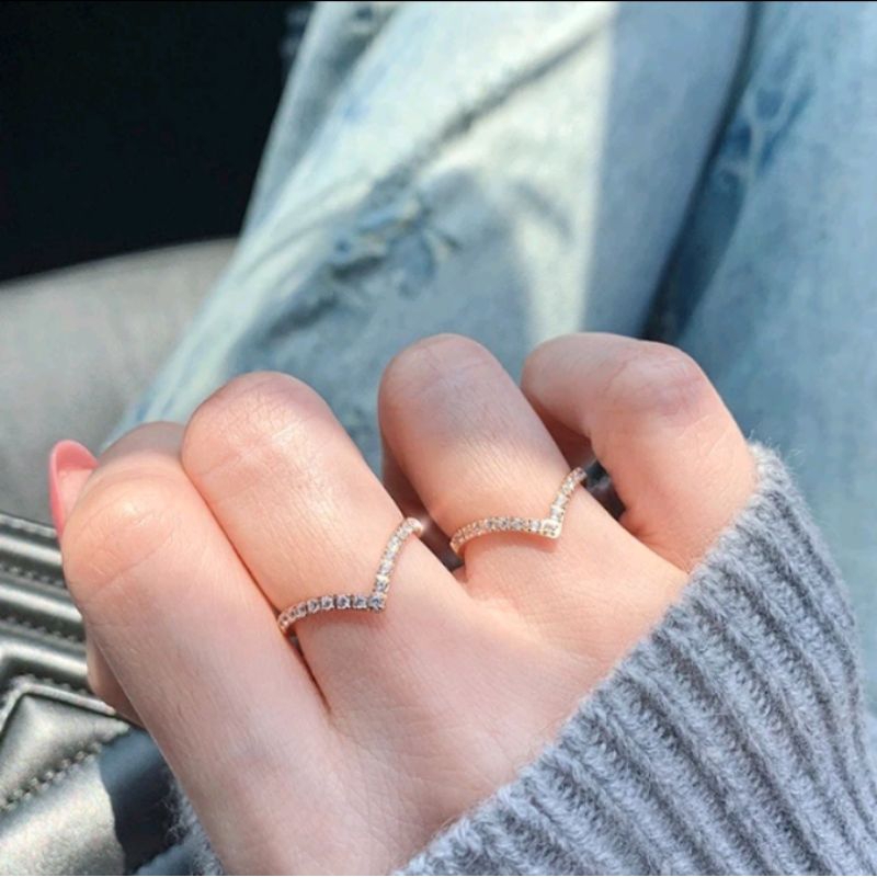 Cincin Titanium Berlian Imitasi Kekinian