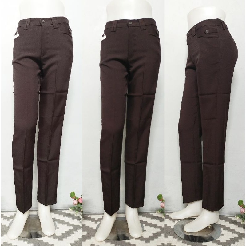 CELANA PEMBINA PRAMUKA COKLAT TUA RESLETING/ OFFICE PANTS/ CELANA KERJA WANITA CELANA FORMAL
