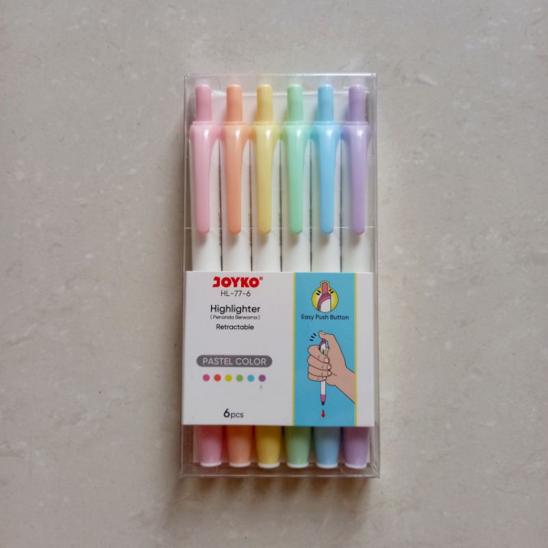 

[ MURAH ] Spidol Penanda Berwarna Highlighter 6 Warna Joyko HL-77-6 Cetek