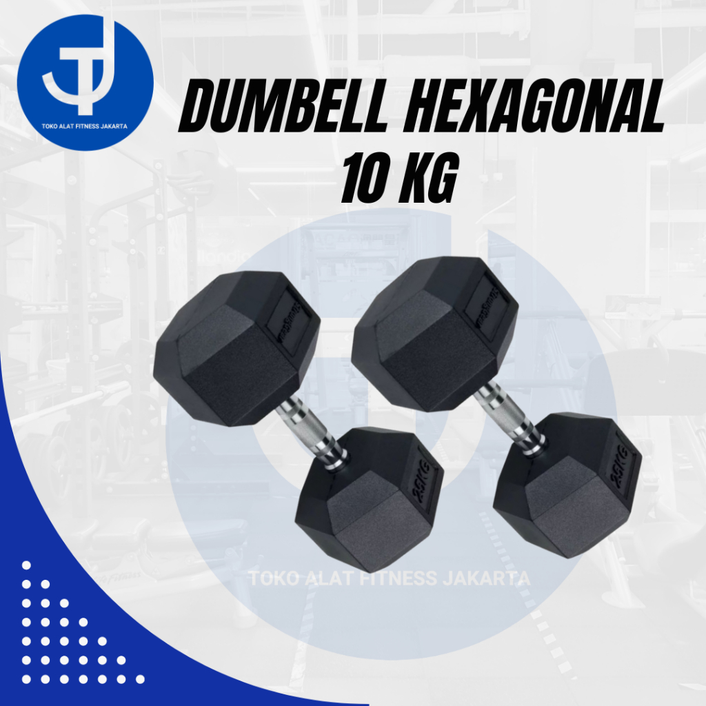 Dumbell hexagonal 10kg IMPORT ORIGINAL barbel hexagonal dambel hex