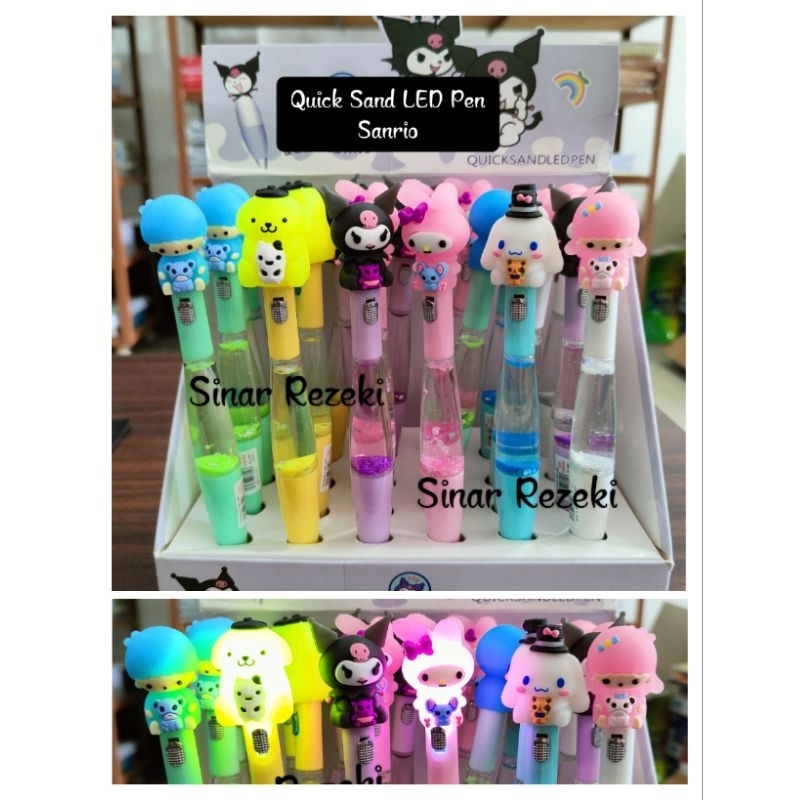 

1 buah!! LED pen/pena light lampu/pulpen glitter lampu/pena sanrio glitter LED