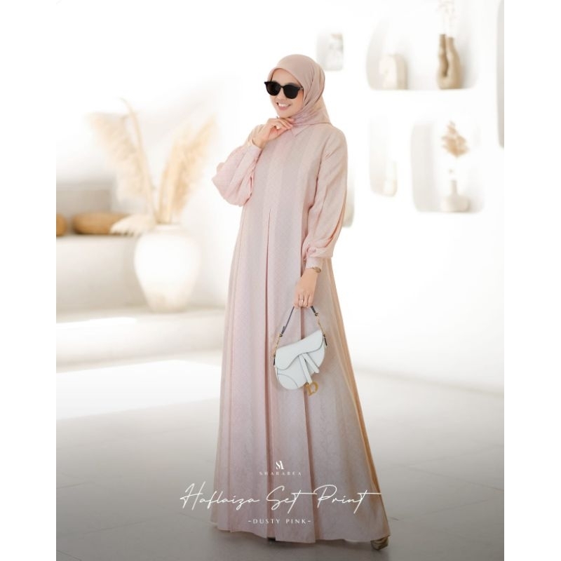 Haflaiza Set Printv (Dress & Scarf) by shArarea