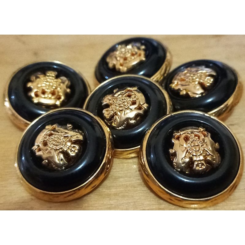 Kancing Baju Jas Kuda Hitam Emas Mewah isi 12pcs