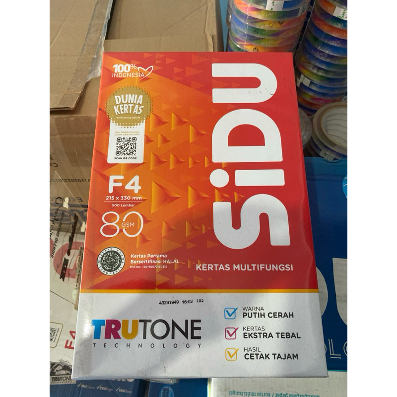

KERTAS HVS SIDU F4 80 GSM PRINT DAN FOTOKOPI